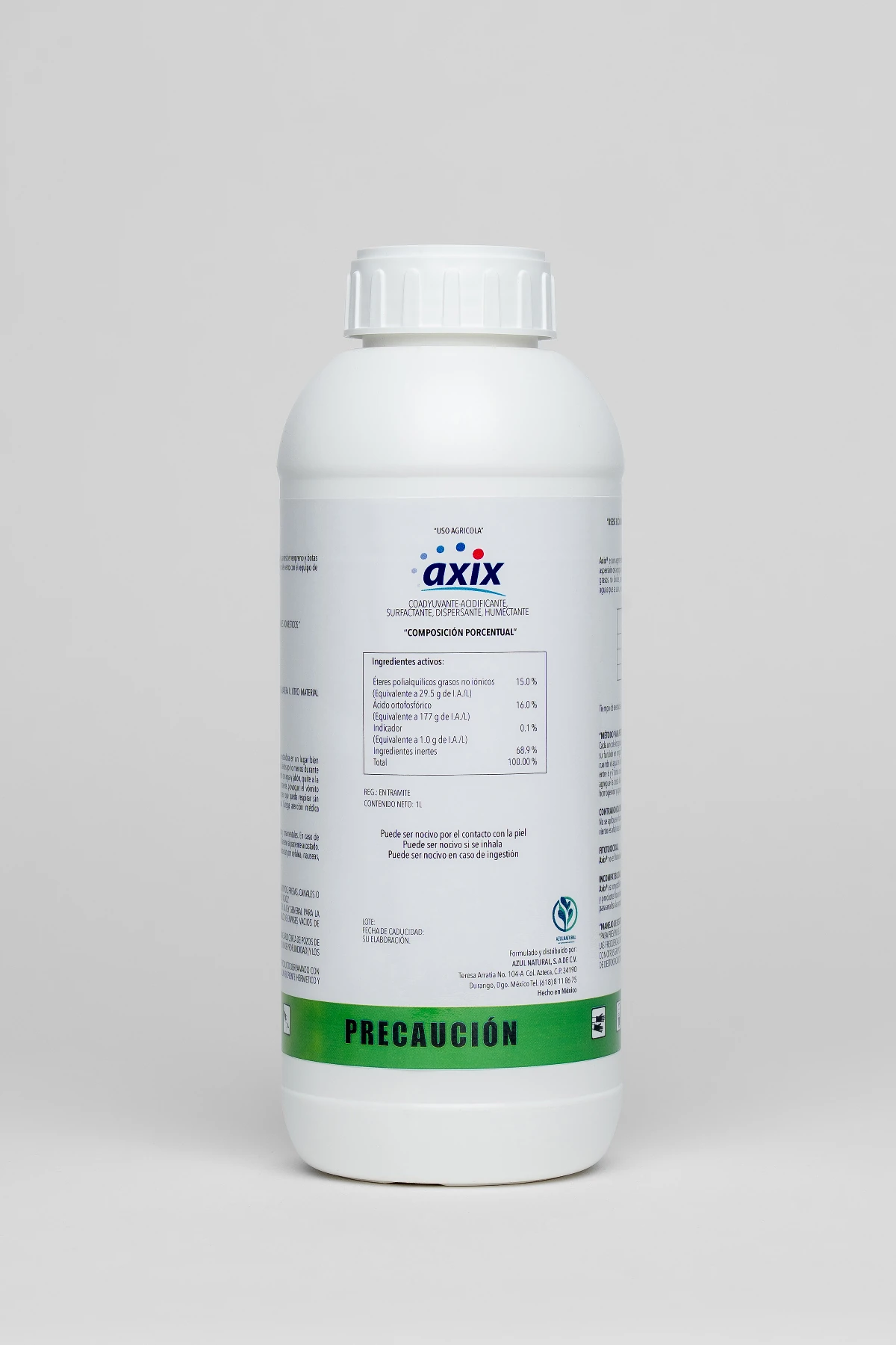 Axix, acidificante con indicador de pH de Azul Natural