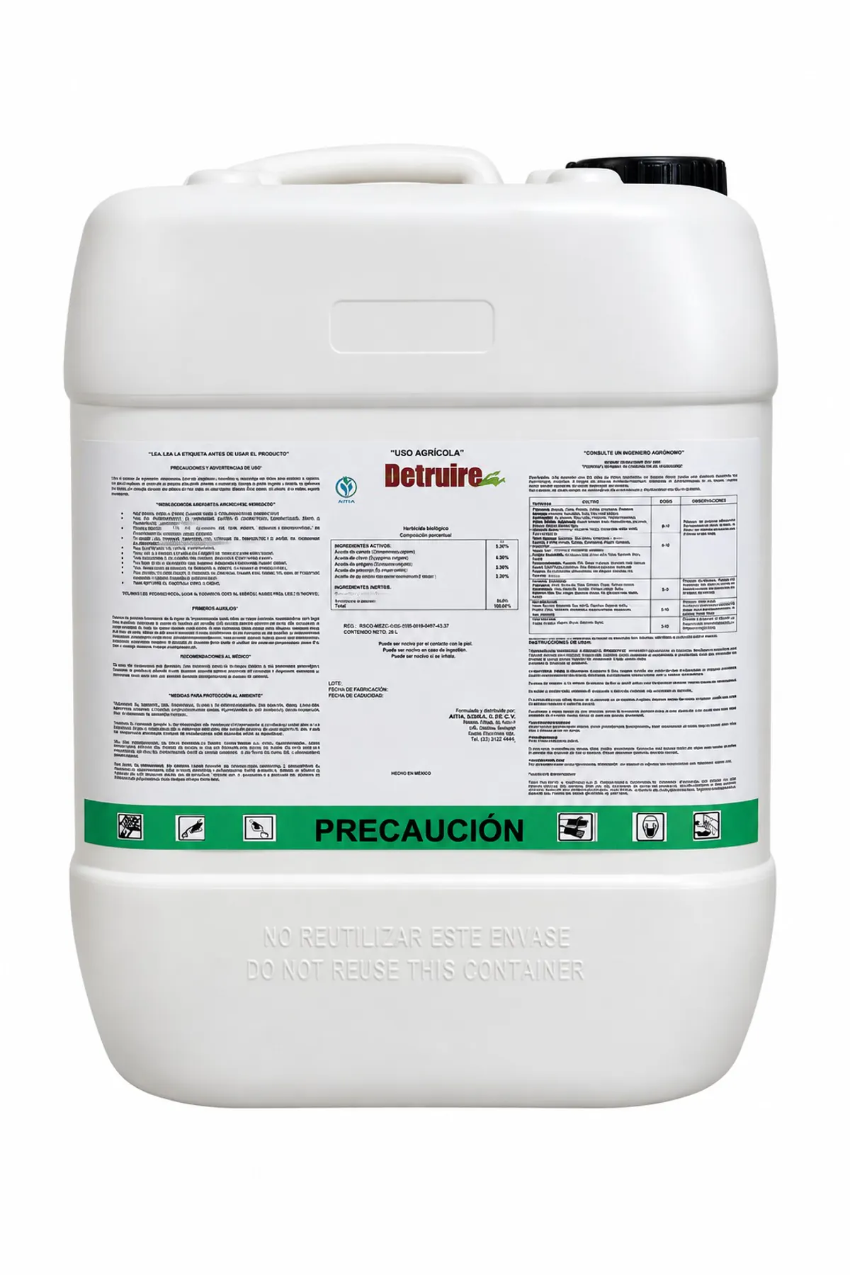 Detruire, fungicida y bactericida biotecnológico de Azul Natural